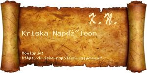 Kriska Napóleon névjegykártya
